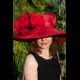 Gorgeous & Glorious Large Red Hat with Silk Poppies V1