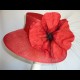 Gorgeous and Glorious Large Red Hat with Silk Poppies