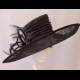 Gorgeous & Glorious Black Sinamay Hat with Silk Loops & Burnt Nagoire