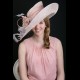 Gorgeous & Glorious Dove Grey & Pink Sinamay Hat