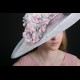 Gorgeous & Glorious Baby Blue & Pink Sinamay Hat
