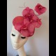 Gorgeous & Glorious Lipstick Pink Sinamay Beret with Orchids
