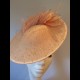 Gorgeous & Glorious Peach Sinamay Saucer Headpiece with Feathers