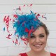Gorgeous & Glorious Red and Dark Turquoise Feather Headpiece 