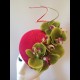 Gorgeous & Glorious Fuchsia Sinamay Beret with Lime Green Orchids