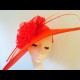 Gorgeous & Glorious 'Gatsby' Two tone Red & Orange Hat with Lace & Quills