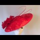 Gorgeous & Glorious Headpiece in Red Sinamay with Lace