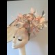 Gorgeous & Glorious Light Silver Large Saucer Headpiece with Pink & Silver Feathers