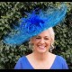 Gorgeous & Glorious Teal, Turquoise & Sapphire Burnt Ostrich Feather Headpiece