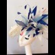 Gorgeous & Glorious Ivory Saucer Headpiece with blues & corals