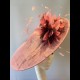Gorgeous & Glorious Dusky Pink Saucer Headpiece with feathers