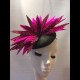 Gorgeous & Glorious Black & Hot Pink Feather Headpiece