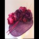 Gorgeous & Glorious Purple Sinamay Headpiece with Roses & Peonies