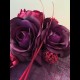 Gorgeous & Glorious Purple Sinamay Headpiece with Roses & Peonies