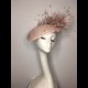 Gorgeous & Glorious Nude Pink Headpiece with feathers 
