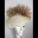 Gorgeous & Glorious Ivory Headpiece with Nude Feathers